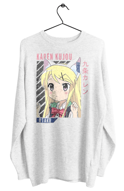 Women's sweatshirt with prints Kiniro Mosaic Karen Kujo. Anime, gold mosaic, karen, karen kujo, kiniro mosaic, kinmoza, manga. 2070702