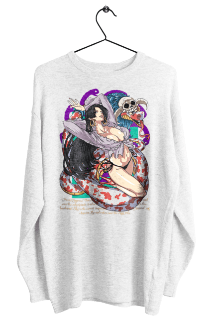 Women's sweatshirt with prints One Piece Boa Hancock. Anime, boa hancock, manga, one piece, pirate empress, straw hat pirates. 2070702