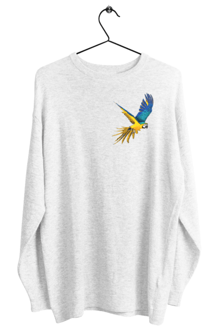 Світшот жіночий з принтом "Папуга українець". Екзотика, папуга, патріот, пташка, символіка, україна. 2070702