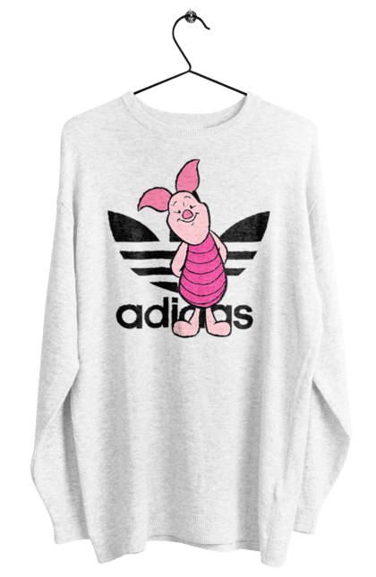 Свитшот женский с принтом Adidas Пятачок. Adidas, piglet, адидас, винни-пух, мультфильм, пятачок. 2070702