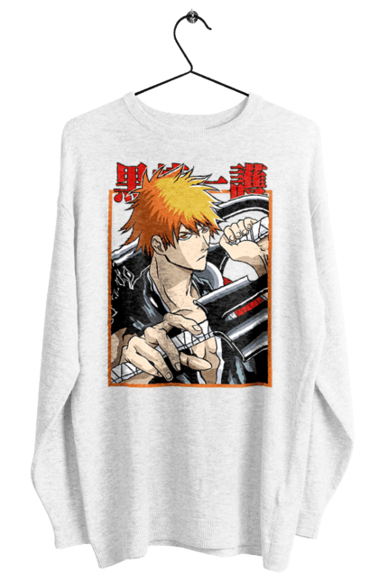 Світшот жіночий з принтом "Бліч Куросакі Ічіґо". Anime, bleach, ichigo kurosaki, manga, аніме, бліч, ічіго, куросакі ічіґо, манга. 2070702