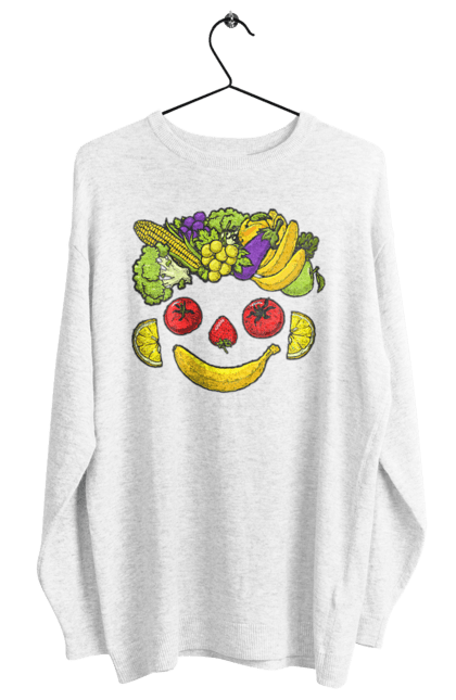 Women`s sweatshirt with prints Hls Smile. Healthy, smile, vegetable. 2070702