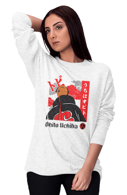 Women's sweatshirt with prints Naruto Obito Uchiha. Anime, character, manga, naruto, ninja, obito, obito uchiha, tv series, uchiha. 2070702