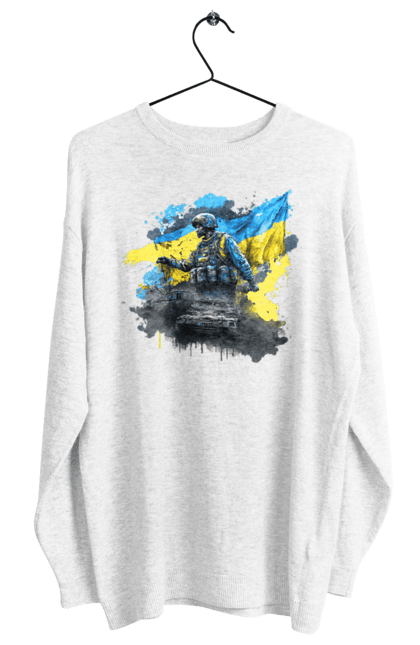 Світшот жіночий з принтом "ЗСУ прапор України". Армія україни, зсу, прапор україни, символ україни, солдат, україна. Print Shop