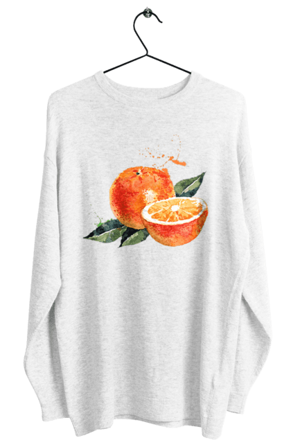 Світшот жіночий з принтом "Помаранчевий Апельсин". Апельсин, помаранчевий апельсин, фрукт, цитрус. CustomPrint.market