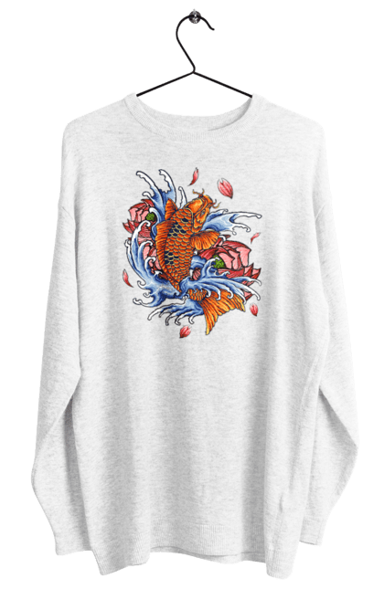 Світшот жіночий з принтом "Риба і хвилі". Ryba, квітка, хвиля. 2070702