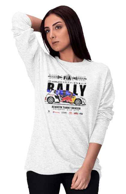 Women's sweatshirt with prints Red Bull Rally. Auto, automobile, car, race, rally, rally, red bull, redbull, sport. 2070702