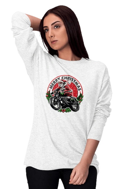 Щасливого Різдва, дід мороз на мотоциклі