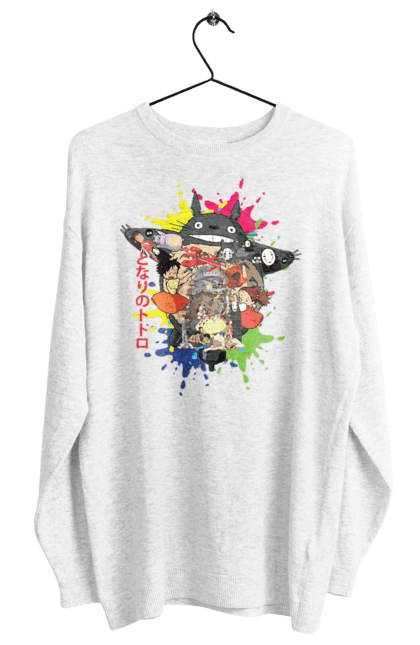 Women's sweatshirt with prints Totoro. Adventures, anime, comedy drama, fantasy, film, my neighbor totoro, tv series. 2070702