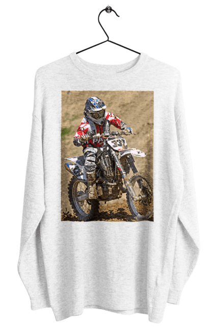 Світшот жіночий з принтом "МОТОГОНЩИК". Мото, мотогонщик, мотоцикл, спорт, спортсмен. 2070702