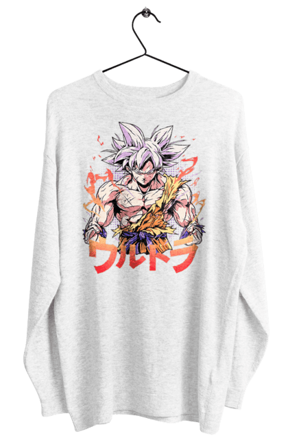 Women's sweatshirt with prints Dragon Ball Son Goku. Anime, dragon ball, goku, manga, son goku, tv series. 2070702