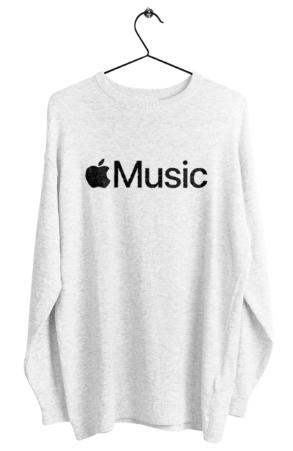 Світшот жіночий з принтом "APPLE MUSIC". Apple, apple music, music, айфон, яблуко. CustomPrint.market