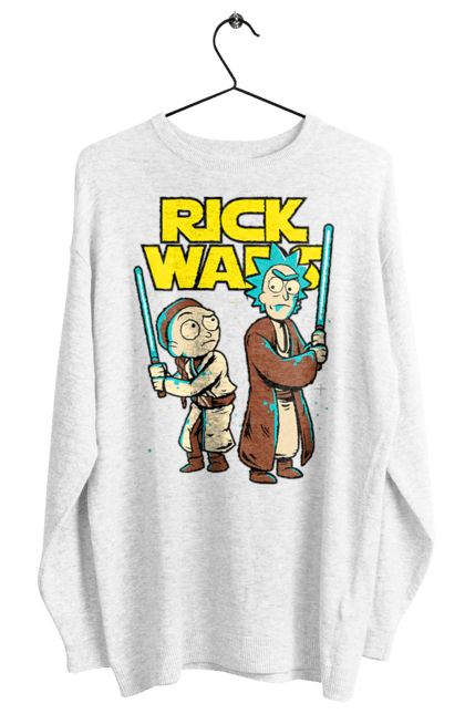 Women's sweatshirt with prints Rick and Morty. Adventures, black humor, cartoon, rick, rick and morty, sci-fi, star wars, tragicomedy. 2070702
