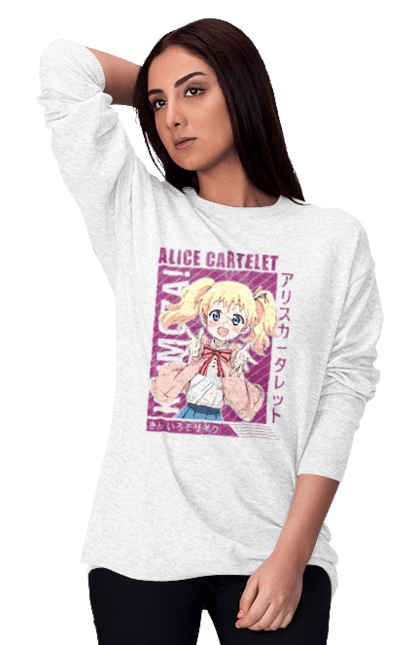 Women's sweatshirt with prints Kiniro Mosaic Alice Cartelet. Alice, alice cartelet, anime, gold mosaic, kiniro mosaic, kinmoza, manga. 2070702