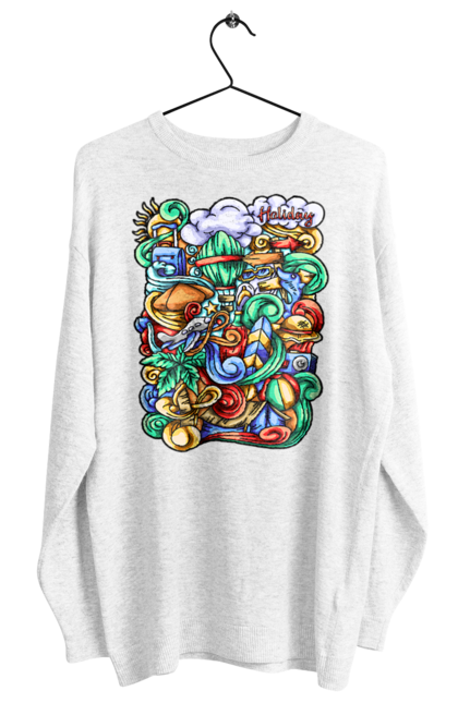 Світшот жіночий з принтом "Канікули відпочинок арт". Відпочинок, канікули, літо, море, пляж, подорож. 2070702