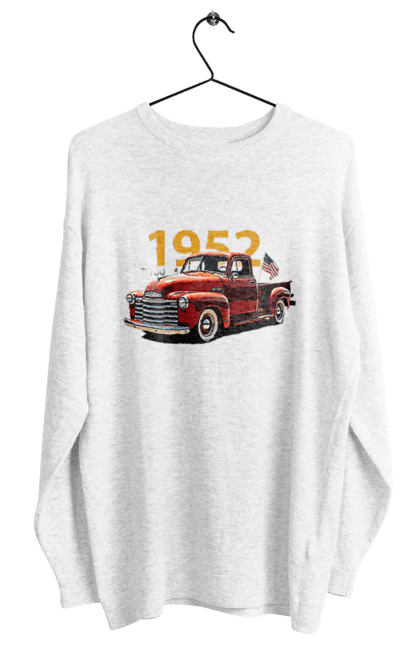 Свитшот женский с принтом Chevrolet 3100. Chevrolet, chevrolet 3100, авто, грузовик, машина, пикап, шевроле. 2070702