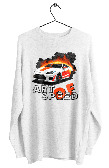 Світшот жіночий з принтом "Швидкість". Авто, автомобіль, автомобільний, гонка, швидкість. 2070702