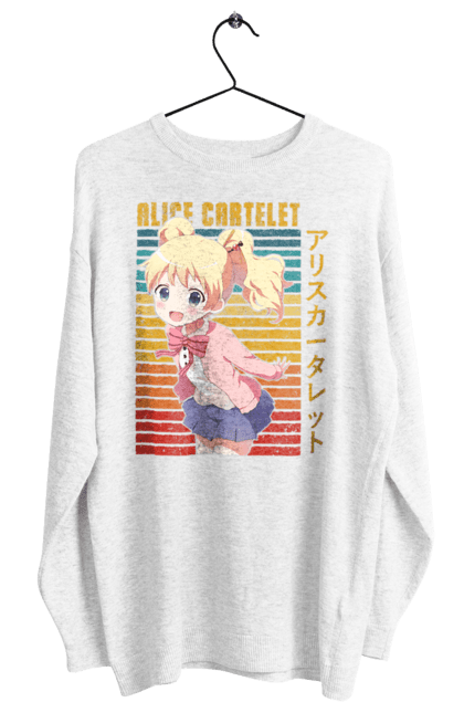 Women's sweatshirt with prints Kiniro Mosaic Alice Cartelet. Alice, alice cartelet, anime, gold mosaic, kiniro mosaic, kinmoza, manga. 2070702