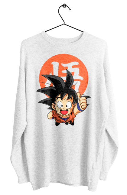Women's sweatshirt with prints Dragon Ball Son Goku. Anime, dragon ball, goku, manga, son goku, tv series. 2070702