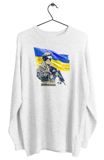 Світшот жіночий з принтом "ЗСУ | Прапор". Війна, герб, збройні сили україни, зсу, патріотична, прапор україни, русский военный корабль, україна, українська символіка, флаг. 2070702