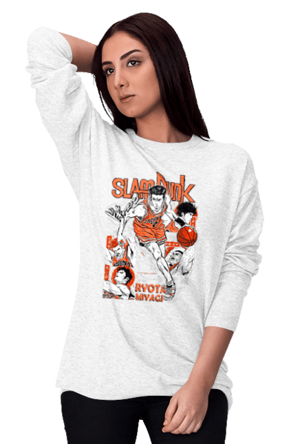 Women's sweatshirt with prints Ryota Miyagi. Anime, basketball, comedy, manga, ryota miyagi, school, shonen, slam dunk, sports anime. 2070702