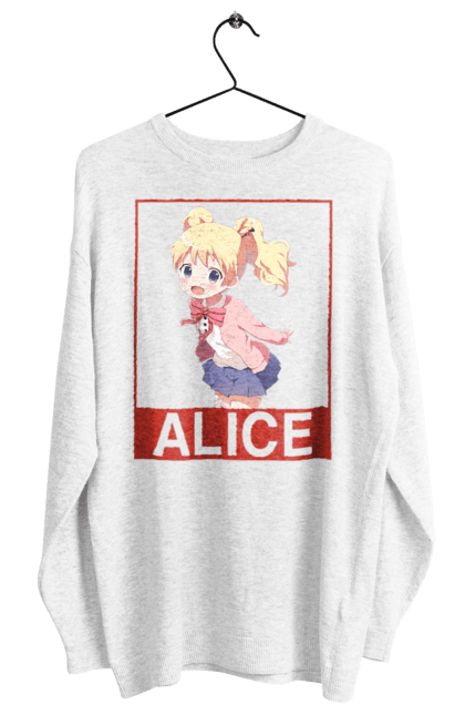 Women's sweatshirt with prints Kiniro Mosaic Alice Cartelet. Alice, alice cartelet, anime, gold mosaic, kiniro mosaic, kinmoza, manga. 2070702