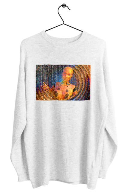 Світшот жіночий з принтом "Штучний інтелект". Айті, айтішник, гик, жінка, знання, інженер, інтелект, кібер, кібернетика, кіборг, код, комп, комп`ютерник, кристал, машинне навчання, мікросхема, мозок, портрет, програміст, професіонал, професія, розробник, розум, хакер, чіп, штучний інтелект, штучний розум. 2070702