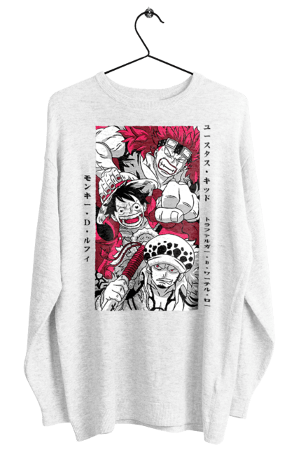 Women's sweatshirt with prints One Piece Luffy. Anime, luffy, manga, monkey de luffy, one piece, pirates. 2070702