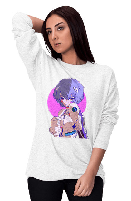 Women's sweatshirt with prints Evangelion Rei. Anime, evangelion, eve, kaoru, manga, rei ayanami, shinji. 2070702