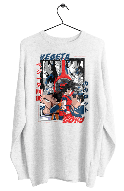 Women's sweatshirt with prints Dragon Ball. Anime, dragon ball, goku, manga, tv series, vegeta. 2070702