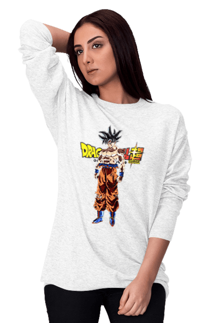 Світшот жіночий з принтом "Перли дракона Сон Гоку". Dragon ball, manga, son goku, аніме, гоку, манга, перли дракона, сон гоку. 2070702