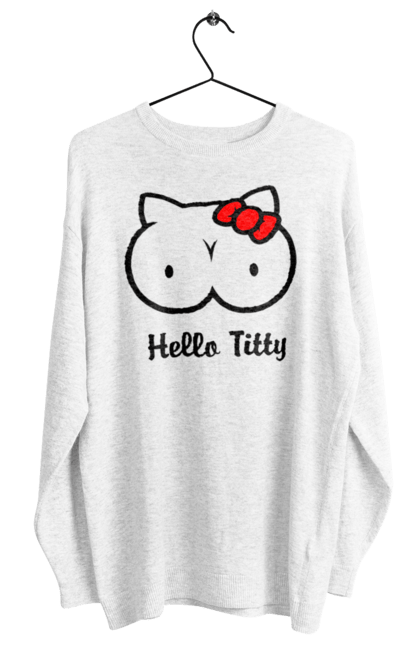 Women`s sweatshirt with prints Hello kitty. Beauty, hello, hello kitty, kitty, matured. 2070702