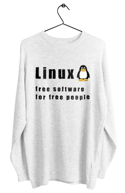 Світшот жіночий з принтом "Linux Вільний Для Вільних". Linux, адміністратор, айті, айтішник, безкоштовна, безкоштовно, вільна, доступність, незалежність, операційна система, ос, пінгвін, програміст, програмне забезпечення, свобода, сервер, сисадмін, система, системний адміністратор, софт, текст, чорний. 2070702