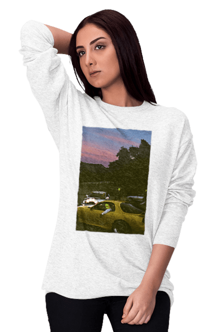 Світшот жіночий з принтом "Авто". 2022, авто, автомобілі, механик, стиль. 2070702