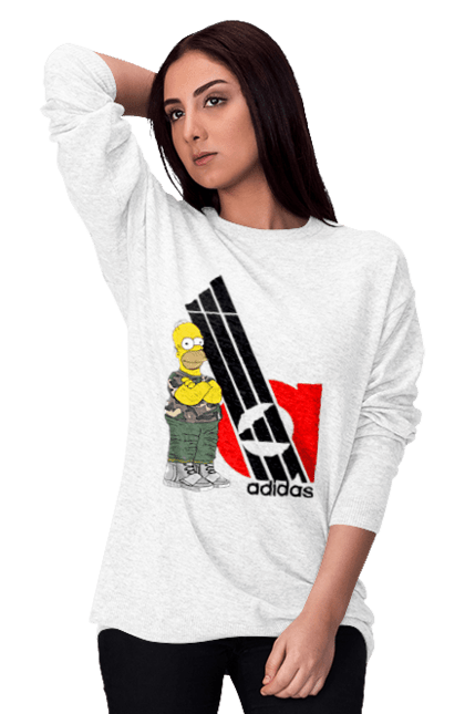 Women's sweatshirt with prints Adidas Homer. Adidas, animated series, homer, simpson, tv series. 2070702