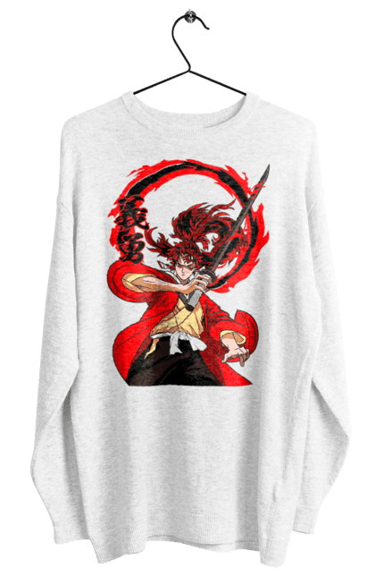 Women's sweatshirt with prints Demon Slayer Yoriichi Tsugikuni. Anime, demon slayer, manga, tsugikuni, yoriichi, yoriichi tsugikuni. 2070702