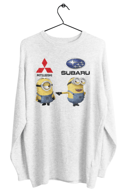 Світшот жіночий з принтом "Minion Субару". Авто, машини, міньйони, мітсубісі, субару. 2070702