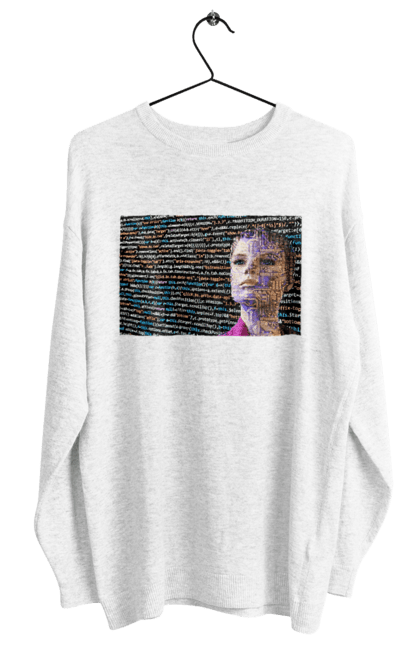 Світшот жіночий з принтом "Штучний Розум". Айті, айтішник, гик, жінка, знання, інженер, інтелект, кібер, кібернетика, кіборг, код, комп, комп`ютерник, кристал, машинне навчання, мікросхема, мозок, портрет, програміст, професіонал, професія, розробник, розум, світиться, світло, хакер, чіп, штучний інтелект, штучний розум. 2070702