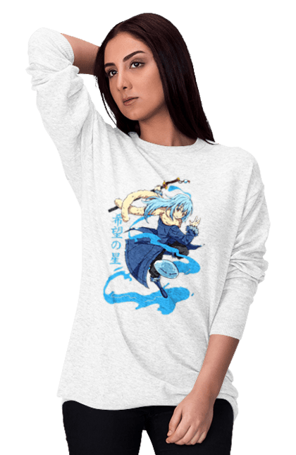 Women's sweatshirt with prints Regarding Reincarnated to Slime. Anime, manga, reincarnated to slim, reincarnated to slime, rimuru, rimuru tempest, short story, slime. 2070702