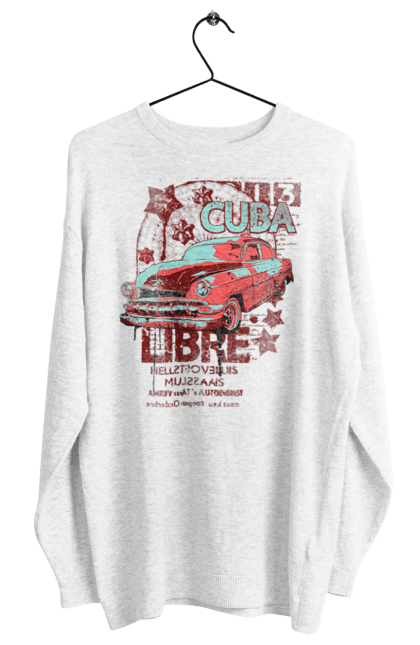 Світшот жіночий з принтом "Куба, Машина". Куба, машина, ретро. 2070702