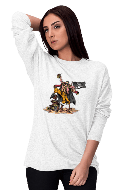 Women's sweatshirt with prints One Piece Gol D. Roger. Anime, gol d. roger, gold roger, manga, one piece, straw hat pirates. 2070702