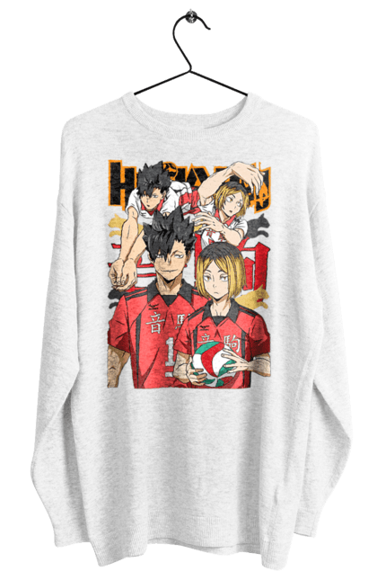 Світшот жіночий з принтом "Волейбол!! Куроо та Кенма". Haikyu, kenma, kuroo, аніме, волейбол, кенма, куроо, манга. 2070702