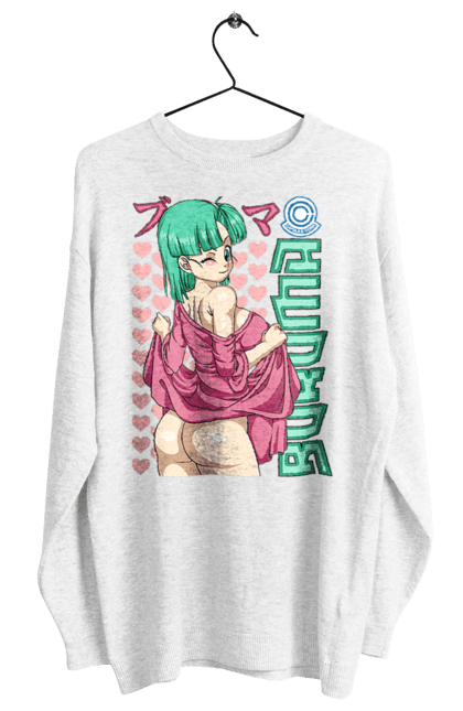 Світшот жіночий з принтом "Перли дракона Булма". Anime, bulma, dragon ball, goku, manga, аніме, булма, гоку, манга, перли дракона. 2070702