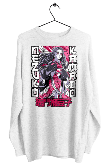 Women's sweatshirt with prints Demon Slayer Nezuko. Anime, demon slayer, kimetsu no yaiba, manga, nezuko, serial. 2070702