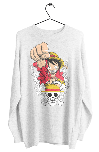 Women's sweatshirt with prints One Piece Luffy. Anime, luffy, manga, monkey de luffy, one piece, pirates. 2070702