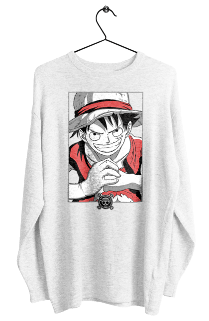 Women's sweatshirt with prints One Piece Luffy. Anime, luffy, manga, monkey de luffy, one piece, pirates. 2070702