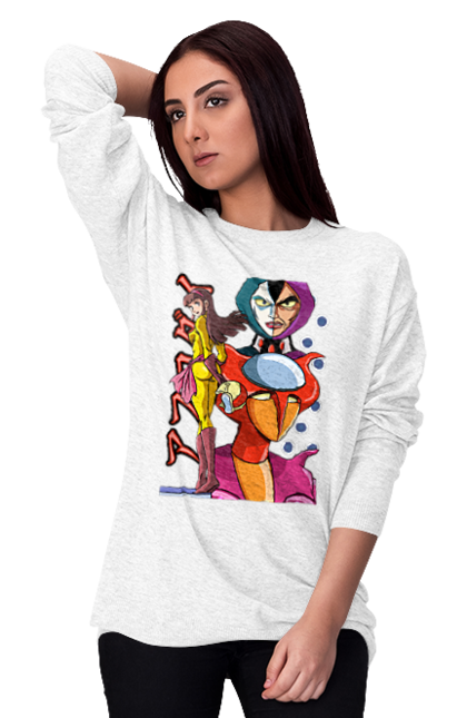 Women's sweatshirt with prints Mazinger Z Aphrodite. Anime, aphrodite, manga, mazinger z, mecha, robots. 2070702