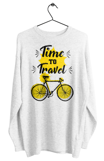 Світшот жіночий з принтом "Час Подорожей, Велосипед". Велосипед, подорожувати, час. 2070702