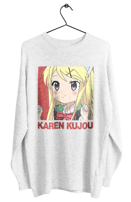 Women's sweatshirt with prints Kiniro Mosaic Karen Kujo. Anime, gold mosaic, karen, karen kujo, kiniro mosaic, kinmoza, manga. 2070702