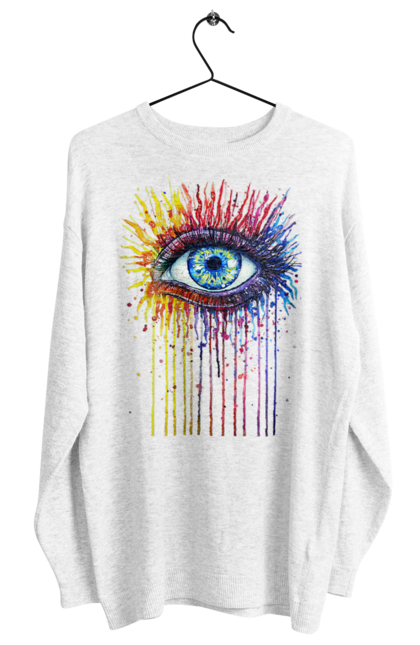 Світшот жіночий з принтом "Барвисто Тече Око". Очей, фарби. 2070702